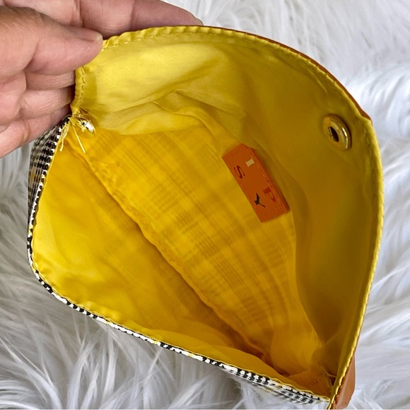 IPSY | BRAND NEW | Brown Yellow Plaid Clutch Envelope Glam Bag (BAG ONLY) - Picture 4 of 9